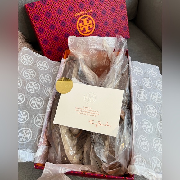 Tory Burch Miller Cloud Shearling Leather Sandals - Picture 6 of 6